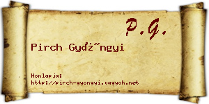 Pirch Gyöngyi névjegykártya